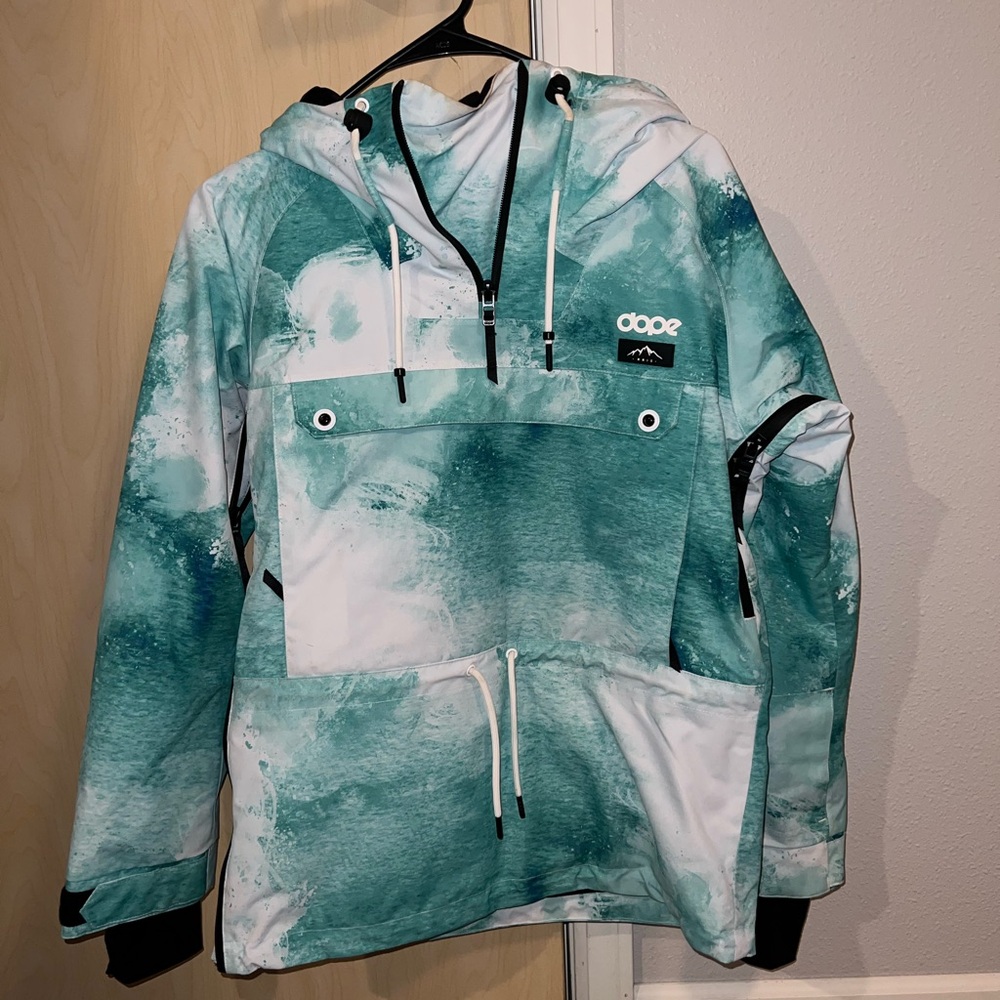 Dope Green and White Hooded Jacket